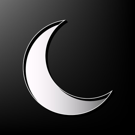 Moon sign illustration. Vector. Gray 3d printed icon on black background.のイラスト素材