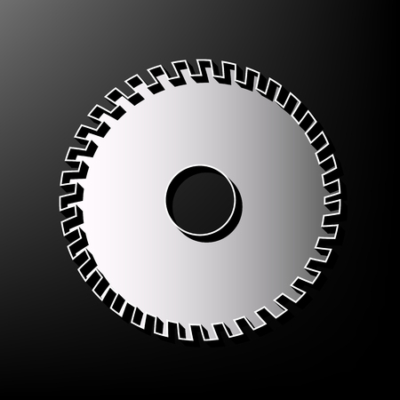 Saw sign. Vector. Gray 3d printed icon on black background.のイラスト素材
