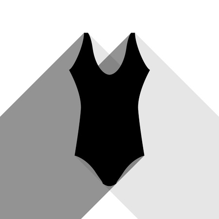 Womans swimsuit sign. Vector. Black icon with two flat gray shadows on white background.のイラスト素材