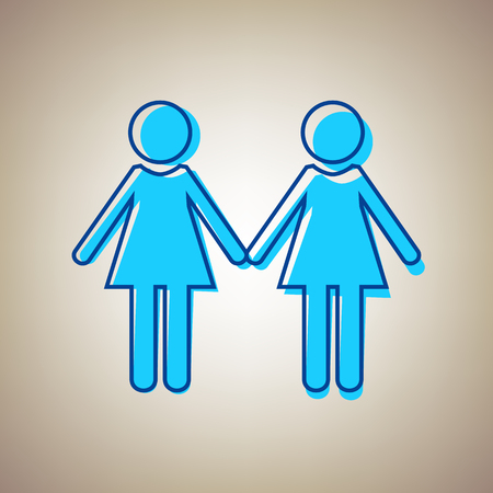 Two woman icon.のイラスト素材