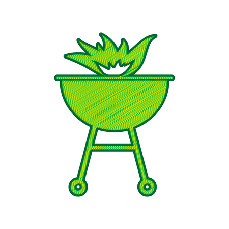 Barbecue with fire sign.のイラスト素材