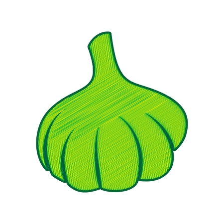 Garlic simple sign. Vector. Lemon scribble icon on white background. Isolatedのイラスト素材