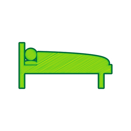 Hospital sign illustration. Vector. Lemon scribble icon on white background. Isolatedのイラスト素材