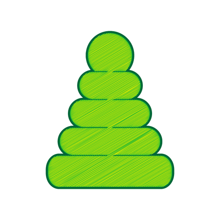 Pyramid sign illustration. Vector. Lemon scribble icon on white background. Isolatedのイラスト素材