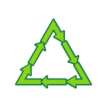 Plastic recycling symbol PVC 3 , Plastic recycling code PVC 3. Vector. Lemon scribble icon on white background.のイラスト素材