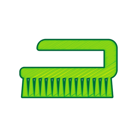 Cleaning brush hygiene tool sign. Vector. Lemon scribble icon on white background.のイラスト素材