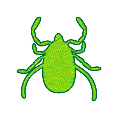 Dust mite sign illustration. Vector. Lemon scribble icon on white background.のイラスト素材