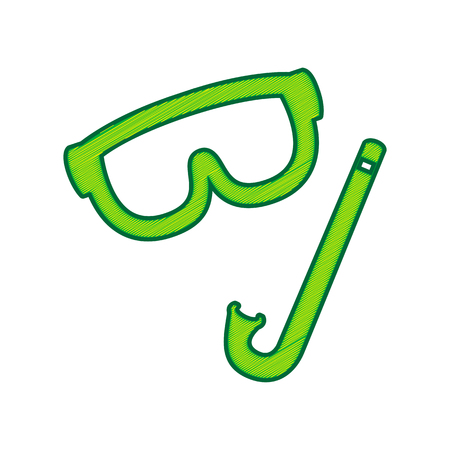 Diving mask sign. Vector. Lemon scribble icon on white background.のイラスト素材