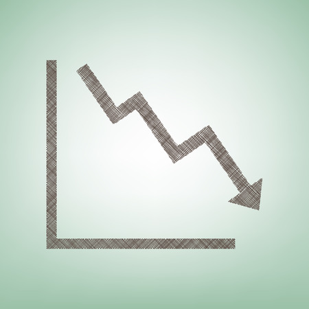 Arrow pointing downwards showing crisis vector illustrationのイラスト素材