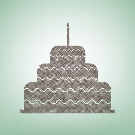 Cake with candle signのイラスト素材