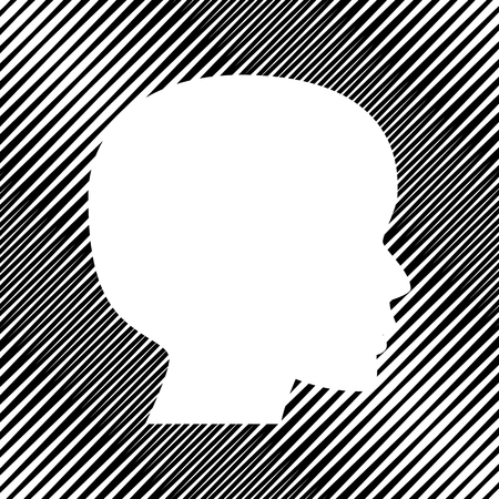 People head sign. Vector. Icon. Hole in moire background.のイラスト素材