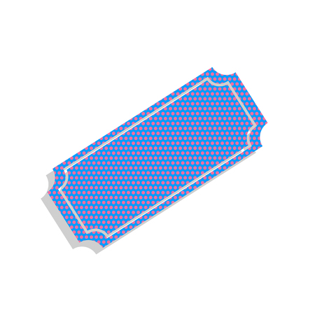 Ticket sign illustration. Vector. Neon blue icon with cyclamen pのイラスト素材