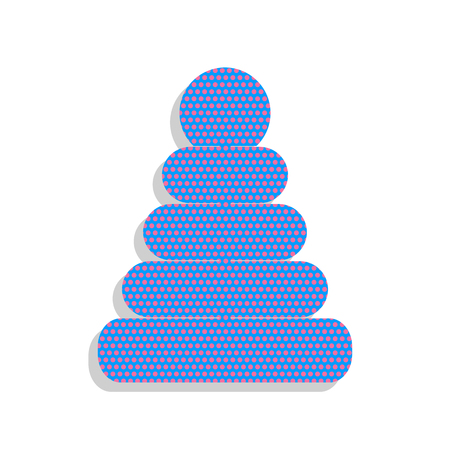 Pyramid sign illustration. Vector. Neon blue icon with cyclamenのイラスト素材