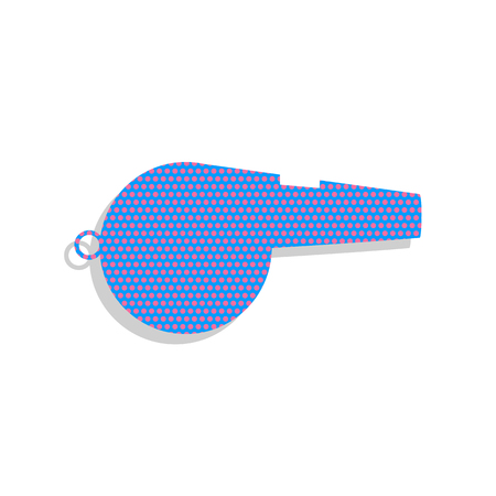 Whistle sign. Vector. Neon blue icon with cyclamen polka dots paのイラスト素材