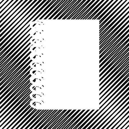 Notebook simple sign. Vector. Icon. Hole in moire background.のイラスト素材