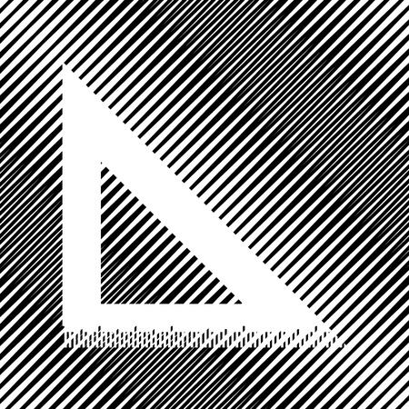 Ruler sign illustration. Vector. Icon. Hole in moire background.のイラスト素材