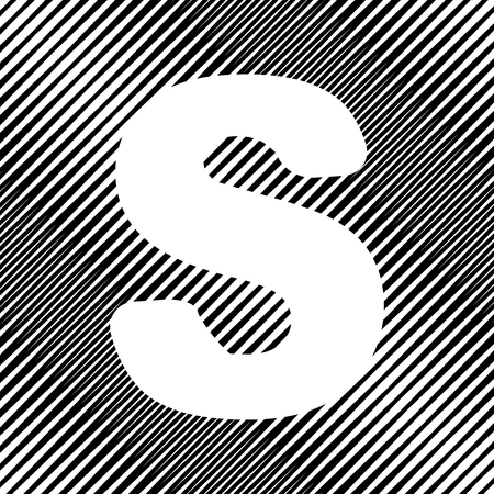 Letter S sign design template element. Vector. Icon. Hole in moiのイラスト素材