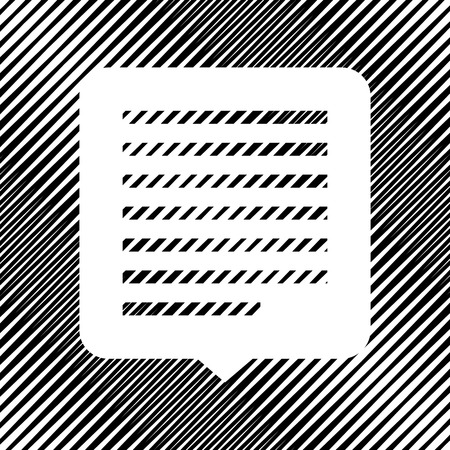 Text message sign illustration. Vector. Icon. Hole in moire backのイラスト素材
