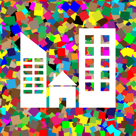 Real estate sign. Vector. White icon on colorful background withのイラスト素材