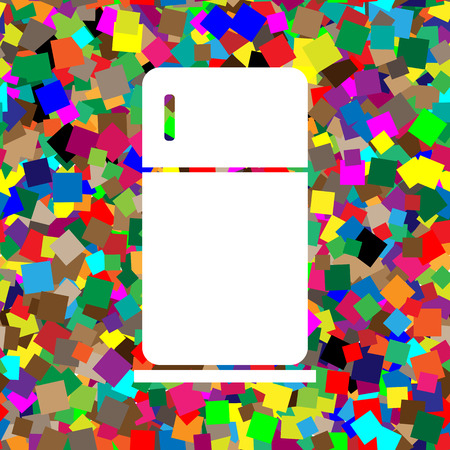 Refrigerator sign illustration. Vector. White icon on colorful backgroundのイラスト素材