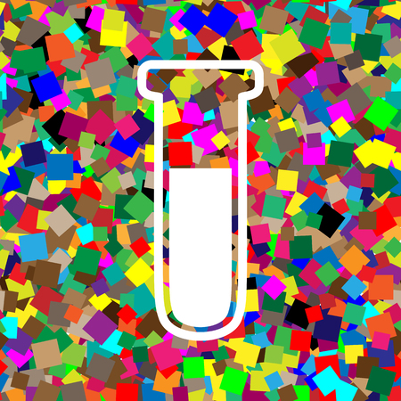 Medical Tube icon. Laboratory glass sign. Vector. White icon on colorful background.のイラスト素材