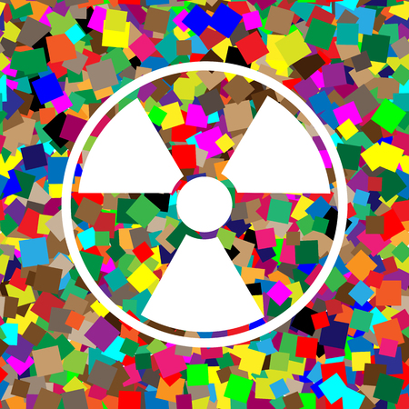 Radiation Round sign. Vector. White icon on colorful backgroundのイラスト素材