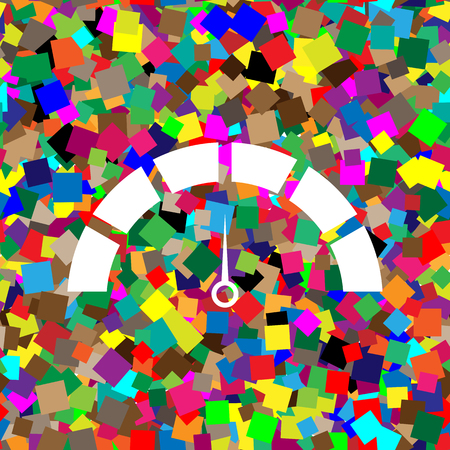 A Speedometer sign illustration Vector. White icon on colorful backgroundのイラスト素材