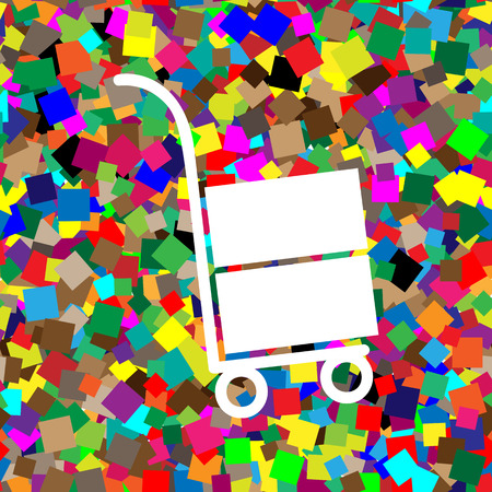 Hand truck sign. Vector. White icon on colorful background withのイラスト素材