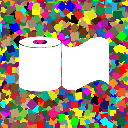Toilet Paper sign. Vector. White icon on colorful background witのイラスト素材