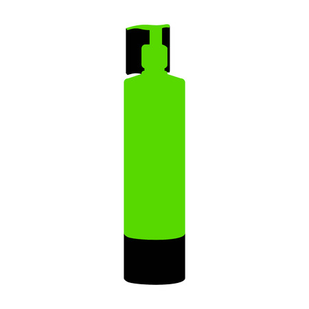 Gel, Foam Or Liquid Soap. Dispenser Pump Plastic Bottle silhouette. Vector illustration.のイラスト素材