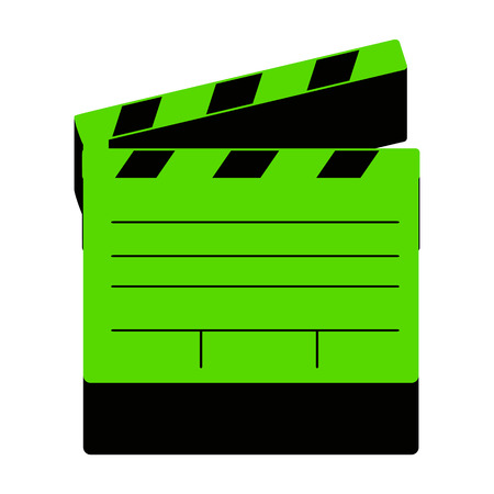 Film clap board cinema sign Green icon with black sidesのイラスト素材