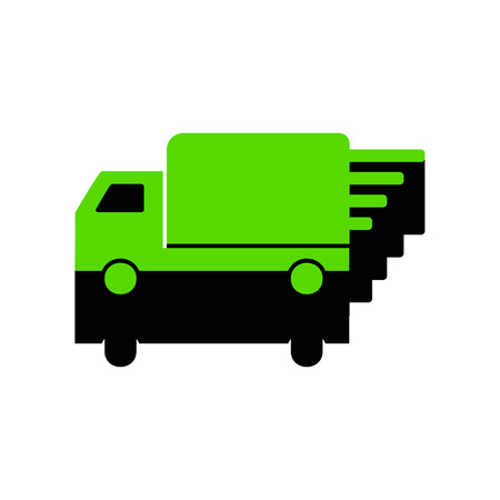 Delivery sign illustration. Green 3d iconのイラスト素材