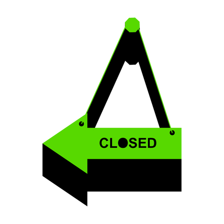 Closed sign illustration Green icon with black sidesのイラスト素材