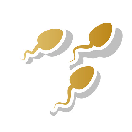 A Sperms sign illustration Vector. Golden gradient icon with white background.のイラスト素材