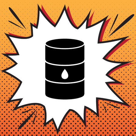 Oil barrel sign. Vector. Comics style icon on pop-art background.のイラスト素材
