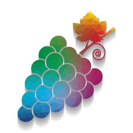 Grapes sign illustration. Vector. Colorful icon with bright textのイラスト素材