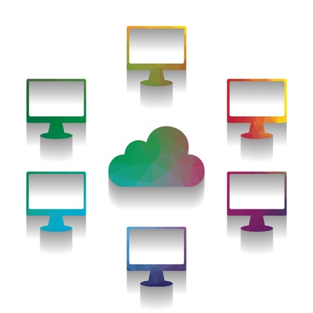 Computers nerk sign. Vector. Colorful icon with bright texture oのイラスト素材