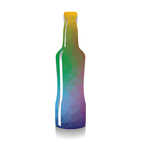 Beer bottle sign. Vector. Colorful icon with bright texture of mのイラスト素材