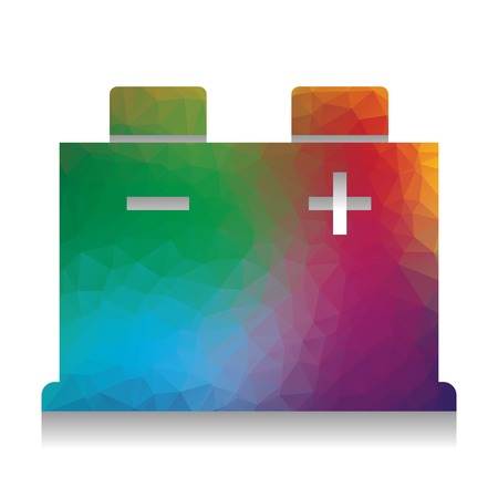 Car battery sign. Vector. Colorful icon with bright texture of mのイラスト素材