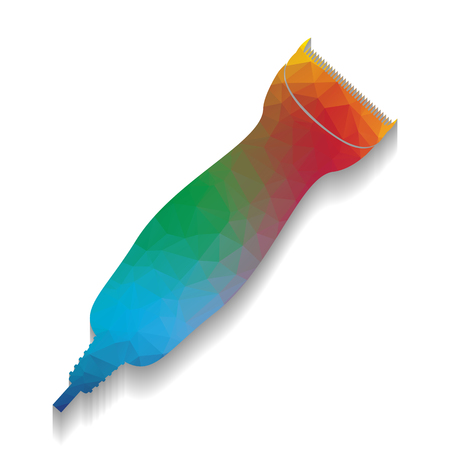 Clipper sign illustration. Vector. Colorful icon with bright texture of mosaic with soft shadow on white background. Isolated.のイラスト素材