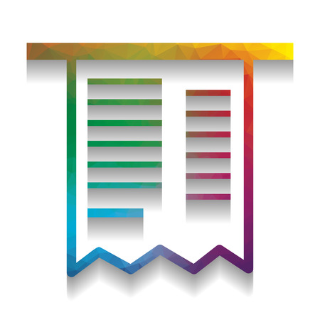 Paying bills concept. Payment of utility, bank, restaurant and other bills sign illustration. Vector. Colorful icon with bright texture of mosaic with soft shadow on white background. Isolated.のイラスト素材