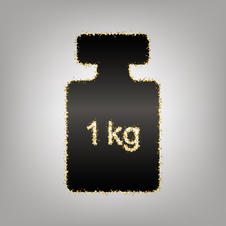 Weight simple sign. Vector. Blackish icon with golden stars at grayish background.のイラスト素材