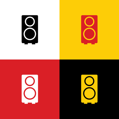Speaker sign illustration. Vector. Icons of german flag on corresponding colors as background.のイラスト素材