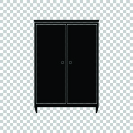 Wardrobe sign. Black icon on transparent background.のイラスト素材