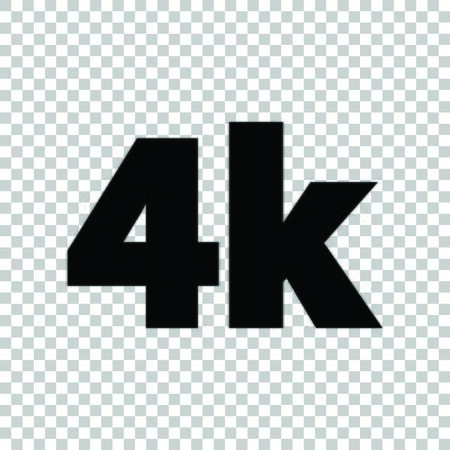4K Ultra HD sign. Black icon on transparent background.のイラスト素材
