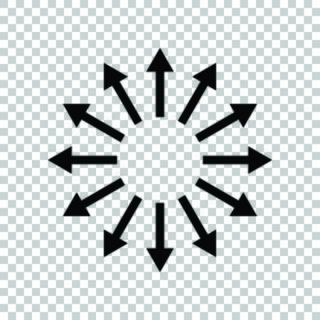Arrows sign. Black icon on transparent background.のイラスト素材