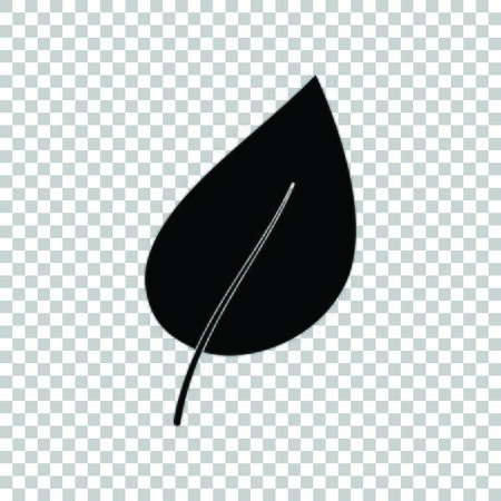 Leaf sign. Black icon on transparent background.のイラスト素材