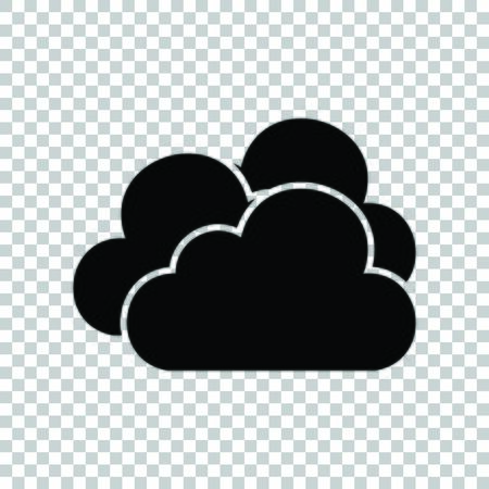 Cloud, Cloudy sign. Black icon on transparent background.のイラスト素材