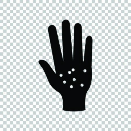 Dirty hands sign. Black icon on transparent background.のイラスト素材