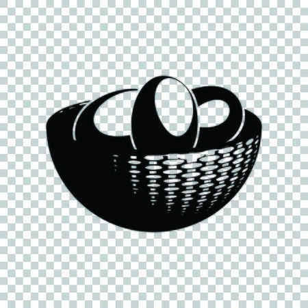Egg Tray sign. Black icon on transparent background.のイラスト素材